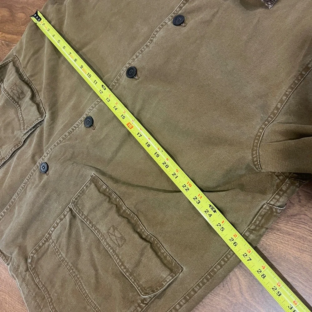 Levi Strauss Mens Canvas Chore Coat Tan Brown Corduroy Collar Field Jacket XL